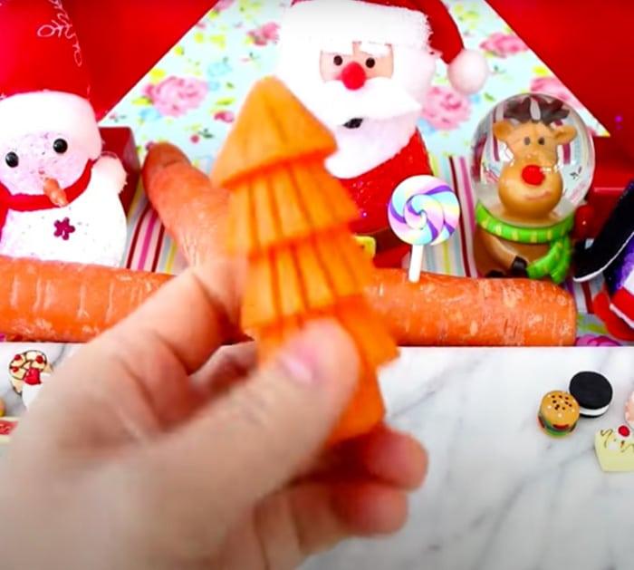 carrot christmas tree garnish