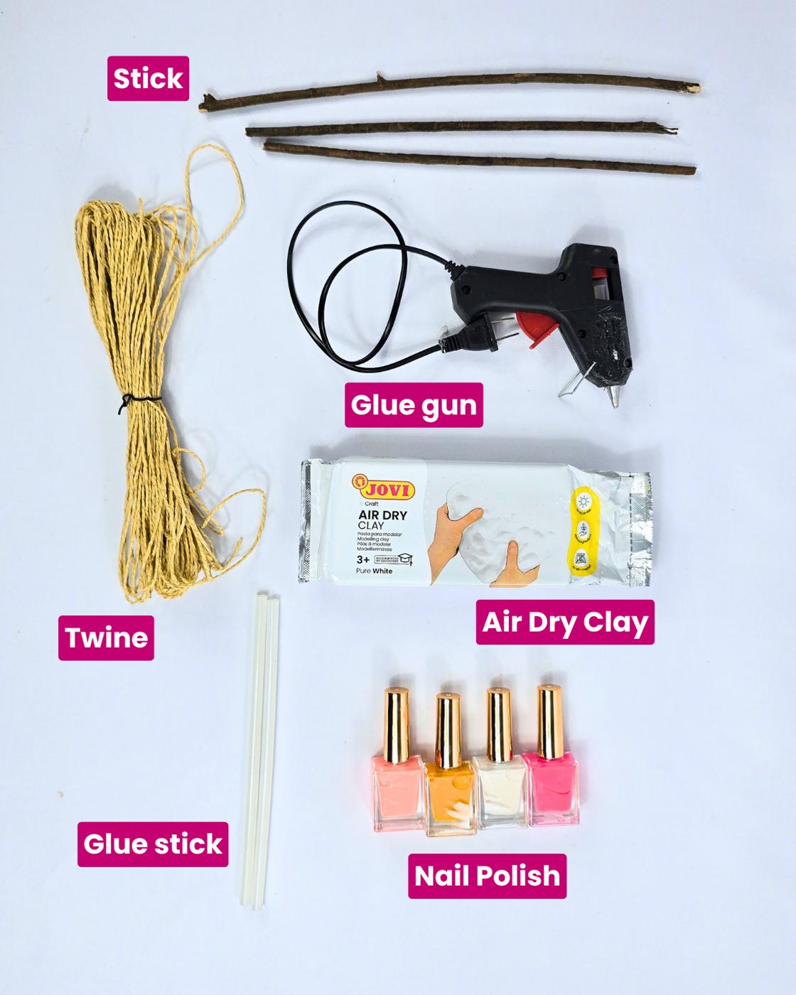 Homemade Marbled Clay Butterfly Wand — materials for marbled clay butterfly wand