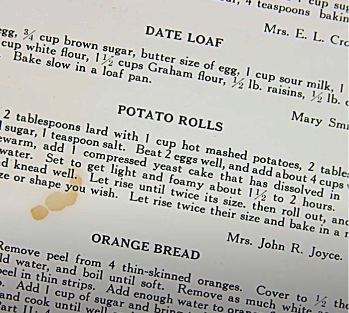 Vintage cookbook 1930s potato buns