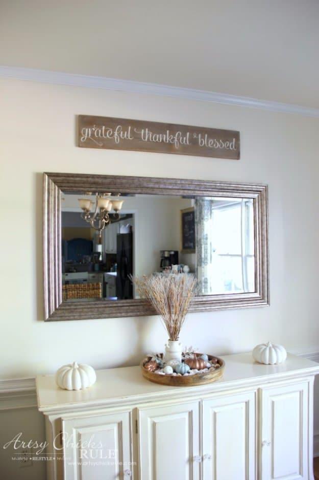 DIY Weathered Gratitude Sign, one of the best dining room decor ideas on this list and a favorite pick from this list