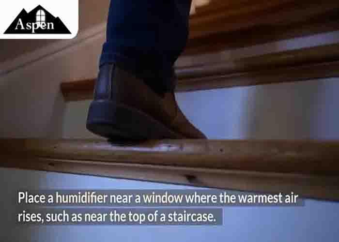 Place humidifier near staircase or windows to prevent condensation in your windows