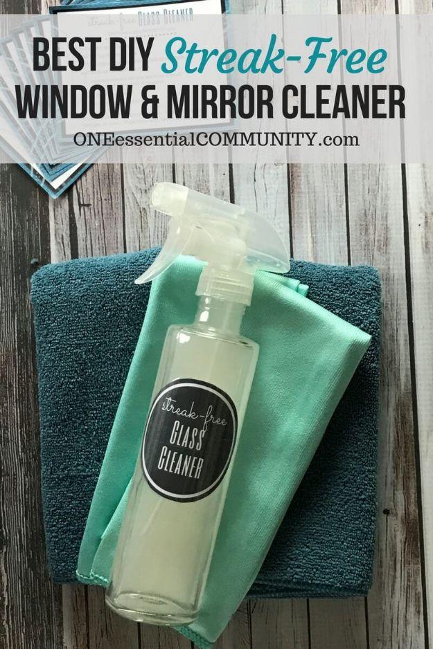 DIY Streak-Free Window & Mirror Glass Cleaner, cheap to restock since the ingredients last for months