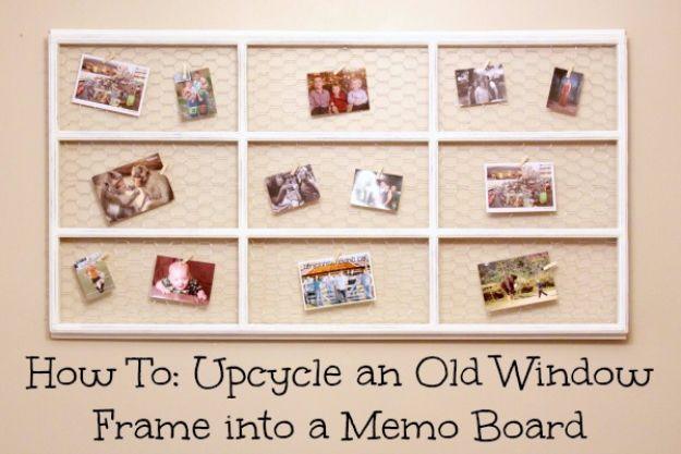 Upcycle An Old Window Frame Into A Memo Board, easy to customize with paint or stain already on hand