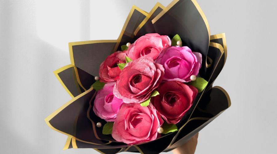 paper towel rose bouquet tutorial