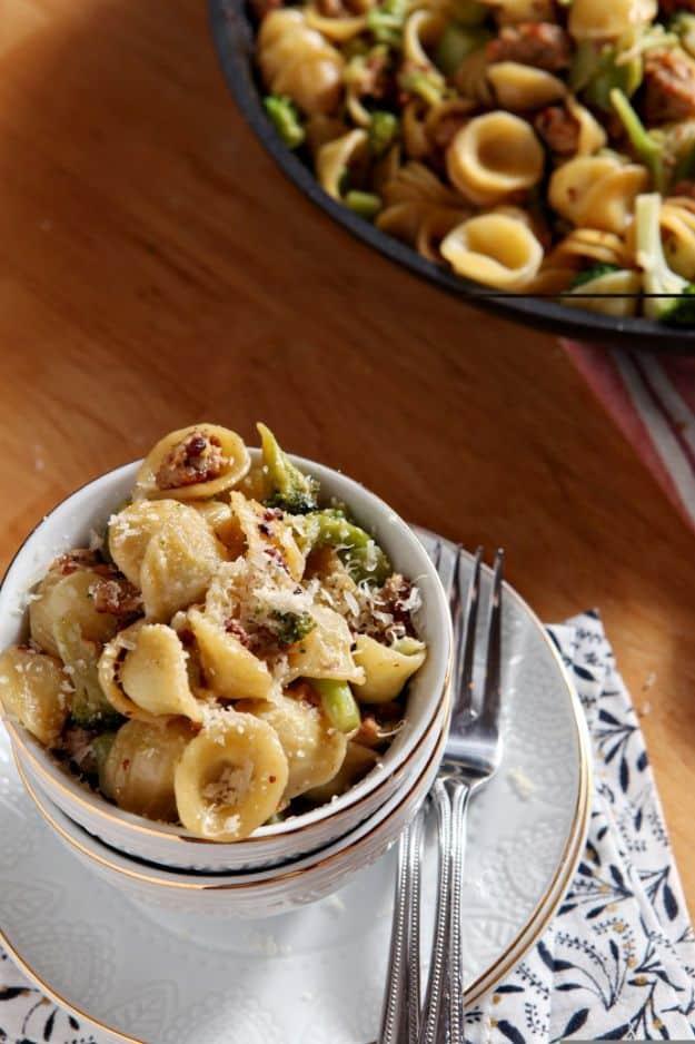 Ground Turkey Recipes - Turkey and Broccoli Orecchiette - Healthy and Easy Turkey Recipe Ideas for Dinner, Lunch, Snack - Quick Crockpot and Instant Pot, Casserole, Meatballs, Past
