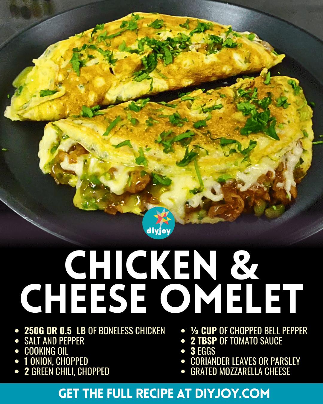 Easy Chicken & Cheese Omelet Recipe