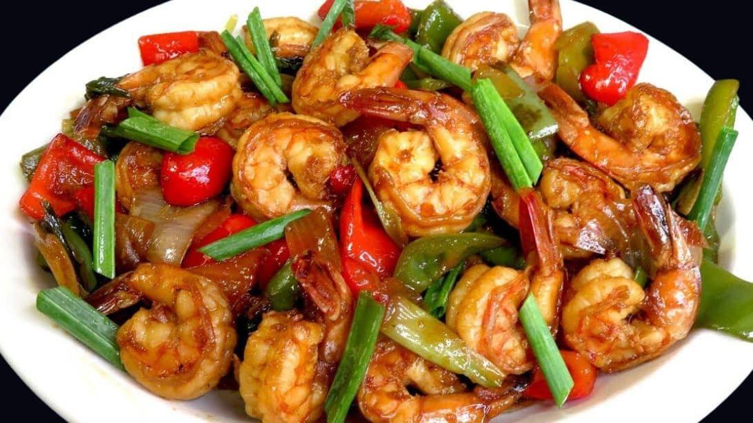 Honey Stir-Fried Shrimp With Garlic and Onion