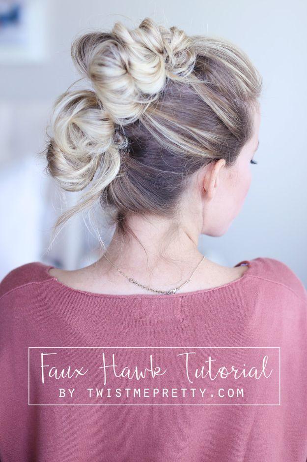 Holiday Hairstyles - Easy Faux Hawk - Cute DIY Hair Styles for Christmas and New Years Eve, Special Occasion - Updos, Braids, Buns, Ponytails, Half Up Half Down Looks #hairstyles