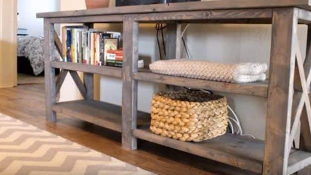 DIY Console Table, a diy media console build, doable even on a tight timeline and an idea worth saving for later