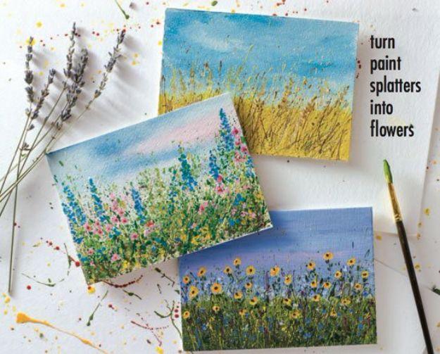 How To Paint Flowers - Let Your Paint Splatters Bloom Into Flower Gardens - Step by Step Tutorials for Painting Roses, Daisies, Whimsical and Abstract Floral Techniques - Easy Acry