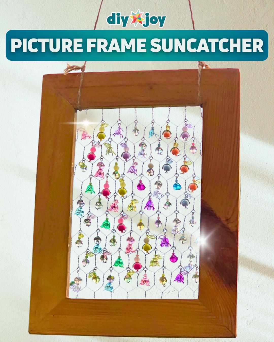 Picture Frame Beaded Suncatcher, simple enough for a first attempt and a creative way to use up scraps