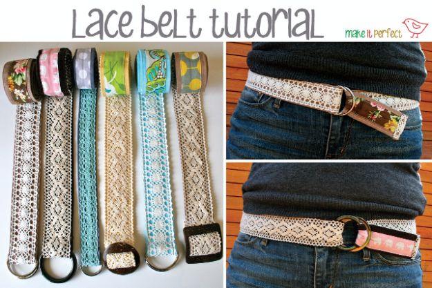 DIY Lace Belt, a thoughtful homemade option instead of a store gift and better than a store bought version