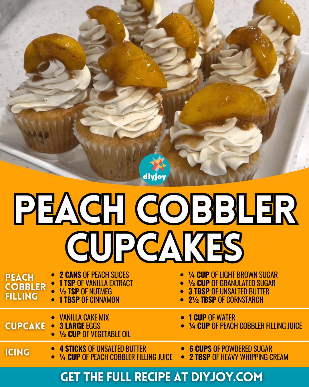 Easy Peach Cobbler Cupcakes Recipe