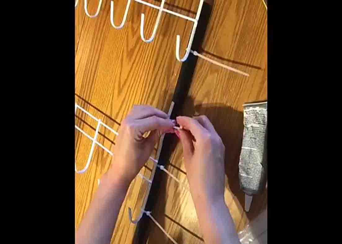 Assembling the DIY mug rack