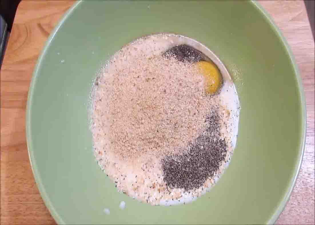 Mixing all the spices for the salisbury steak recipe