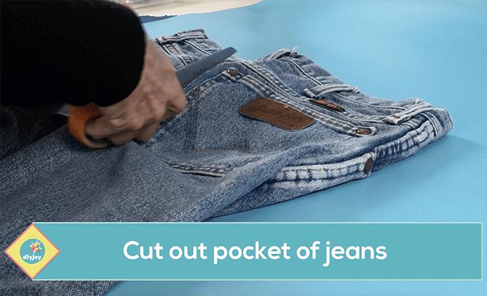 How to make a jeans pocket placemats — cut pocket from old jeans diy