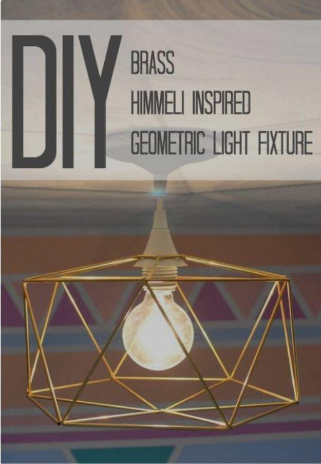 DIY Brass Himmeli Inspired Geometric Light Fixture, a thrifted decor refresh, simple enough for a first attempt at the idea
