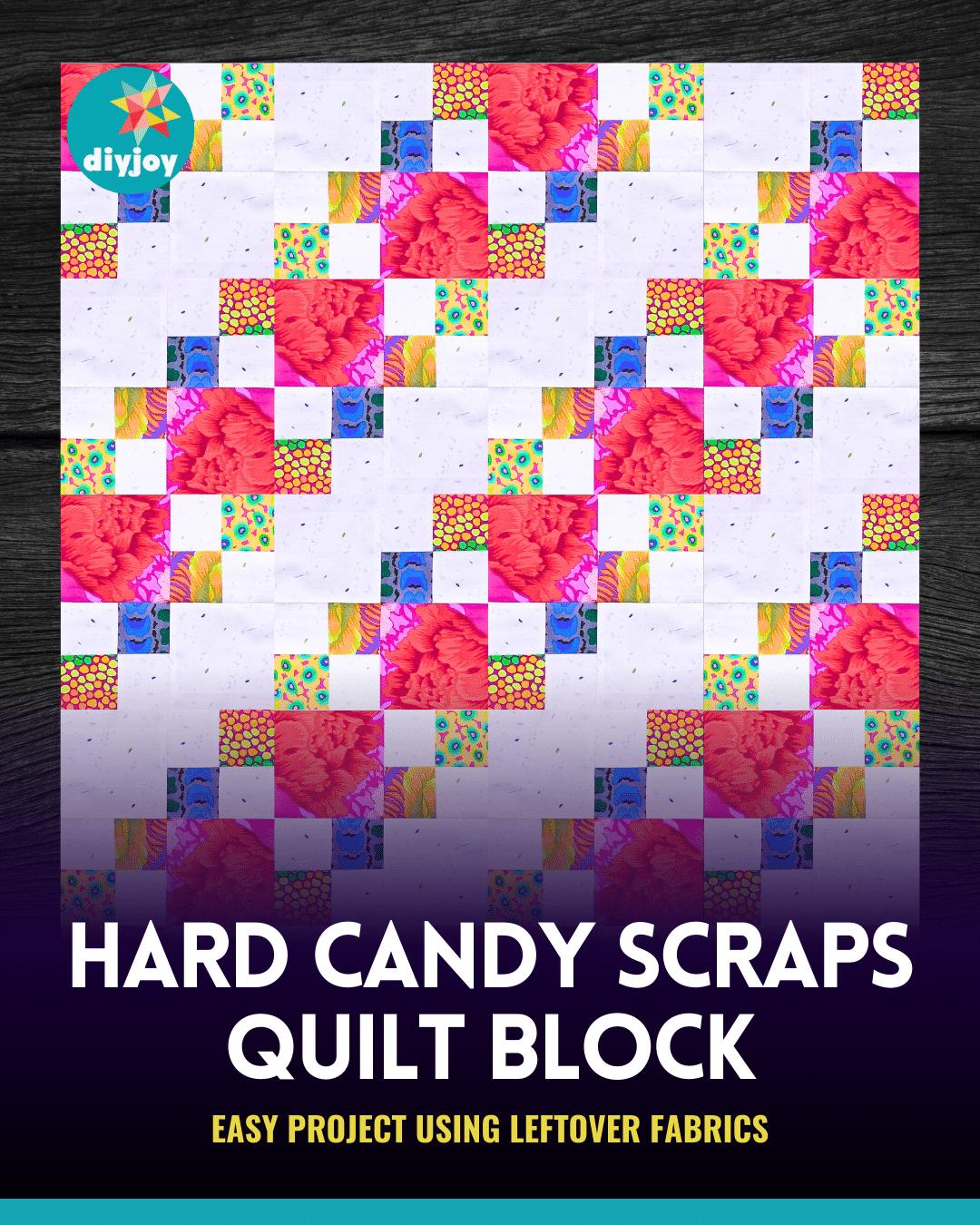 Easy-To-Sew Hard Candy Scraps Quilt Block