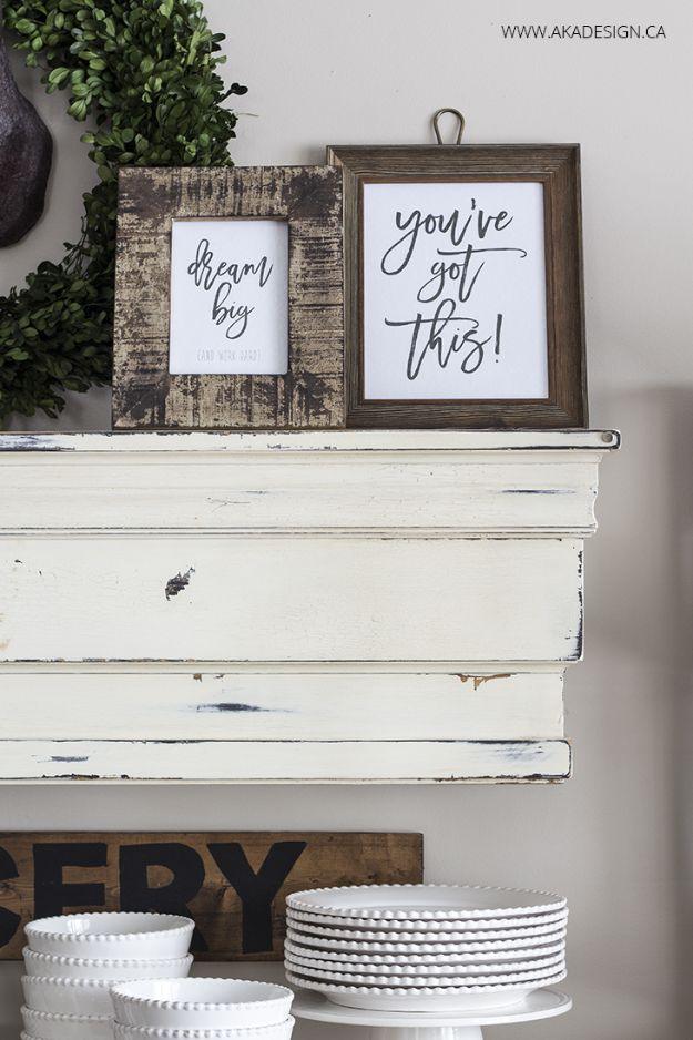 You’ve Got This, Never Give Up & Dream Big Printable Art, a clever way to fill blank wall space cheaply