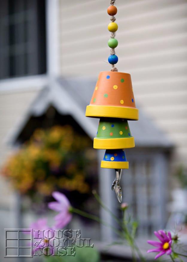 Terracotta Flower Pot Wind Chime, a garden sound craft, simple enough for a first attempt at the technique
