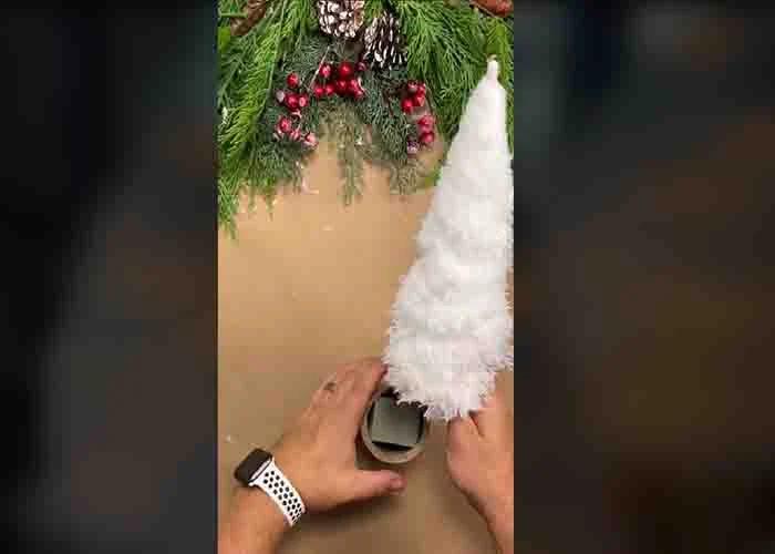 Assembling the DIY Dollar Tree Duster Christmas Tree