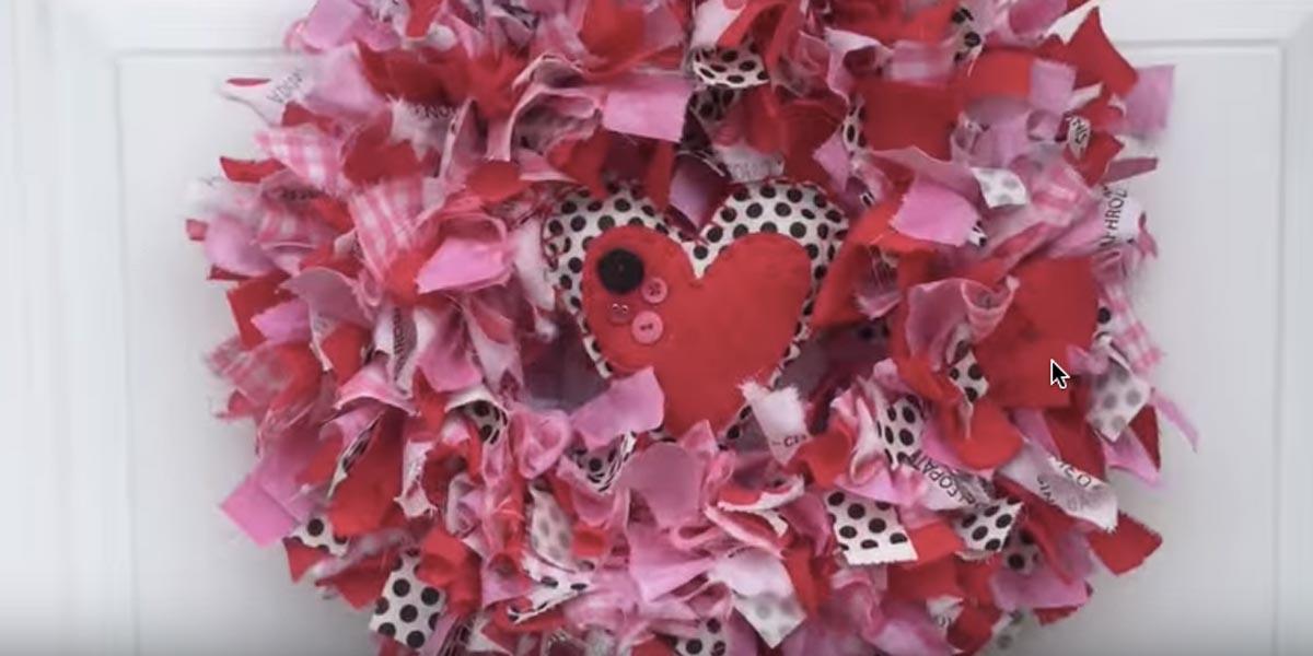 She Uses Her Left Over Scraps To Make This Absolutely Darling Valentines Day Wreath!