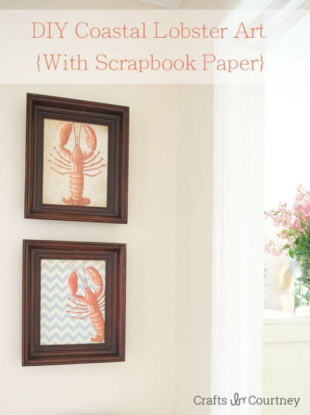 DIY Coastal Lobster Art, quick enough to finish before nap time and proof a small change makes a real difference