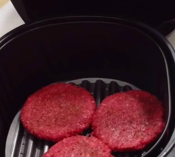 Delicious hamburgers made in an air fryer