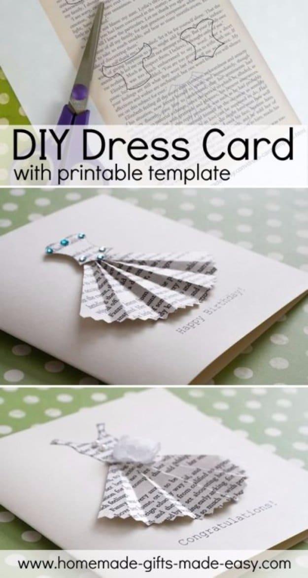 DIY Mothers Day Cards - DIY Dress Card - Creative and Thoughtful Homemade Card Ideas for Mom - Step by Step Tutorials, Best Quotes, Handmade Projects