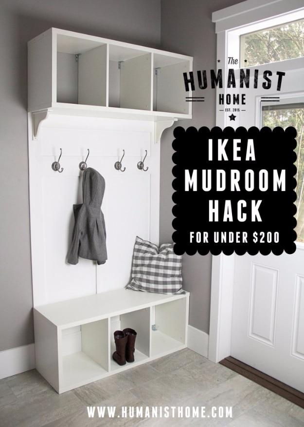IKEA Mudroom Hack, quick enough to finish over a weekend and a clever way to reuse scraps you already have