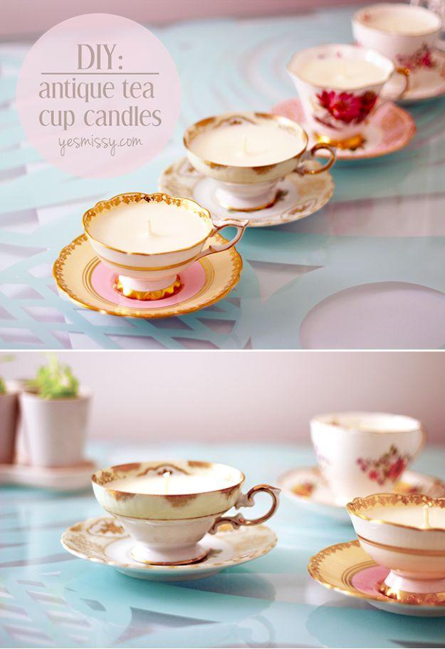 DIY Teacup Candles, a favorite that keeps coming up again and again on this list and easy on a budget