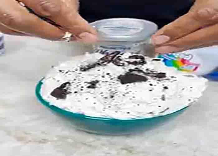 Adding Oreo cookies to the booty dip