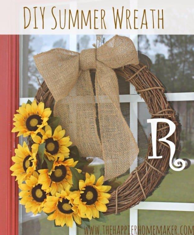 DIY Summer Sunflower Wreath, an idea worth trying before buying something new and an easy weekend project with a big payoff