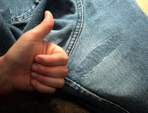 Easy Way to Fix Holes in Your Jeans and Other Garments, one of the best clothes hacks on this list and worth a look