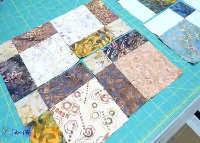 Making the nine-patch shuffle quilt block