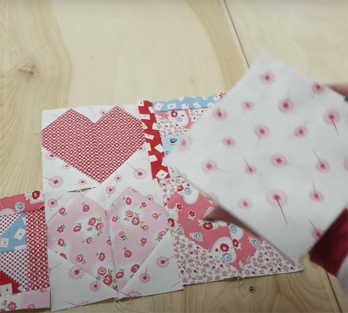 how to make hearts and pinwheels quilt