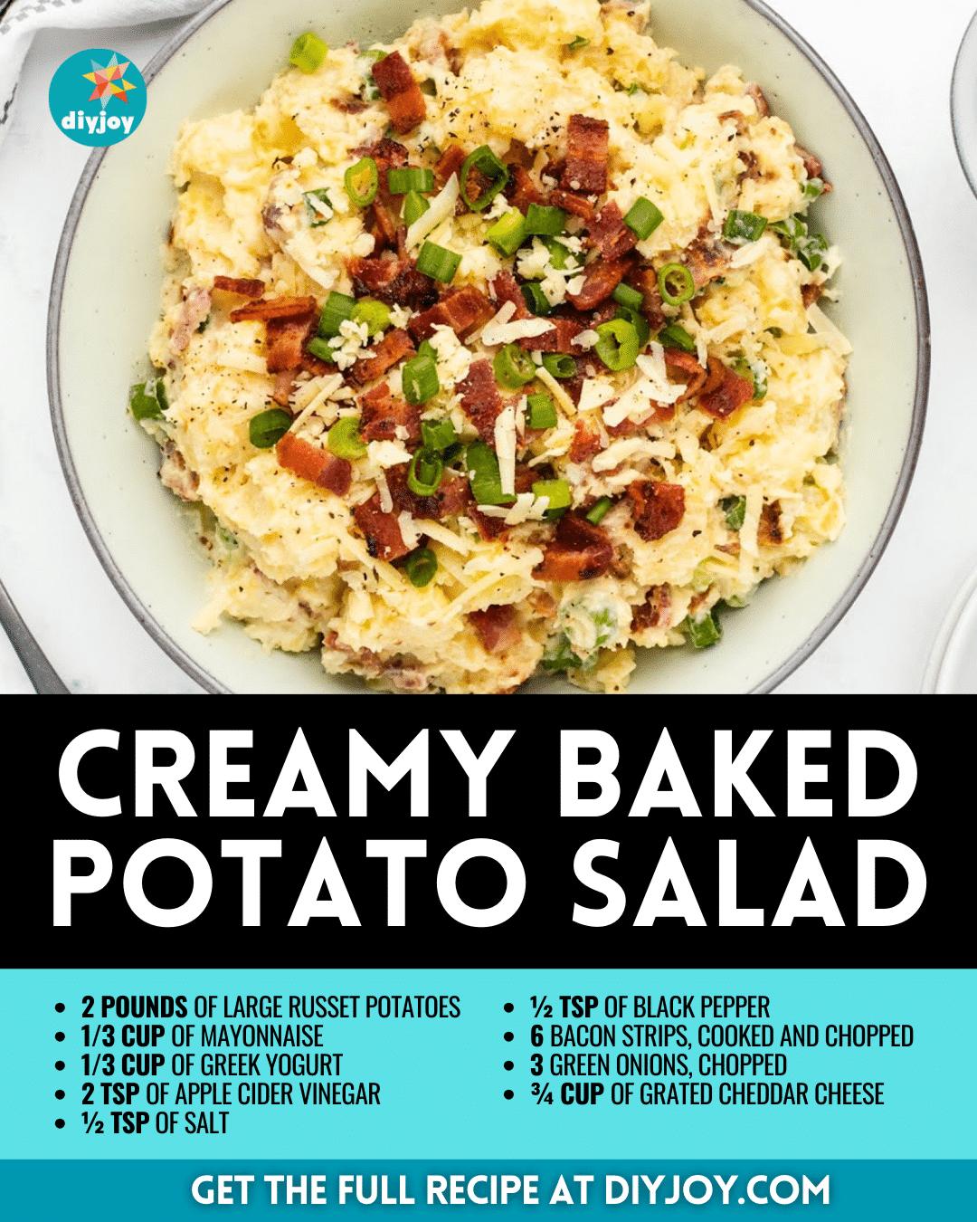 Easy Creamy Baked Potato Salad Recipe