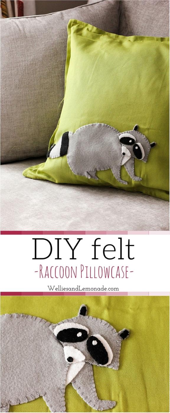 DIY Felt Raccoon Pillowcase, a fun make for using up fabric scraps and a favorite pick from this roundup