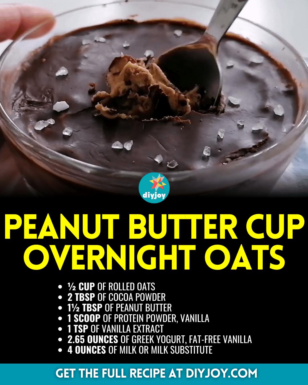 Easy Peanut Butter Cup Overnight Oats Recipe