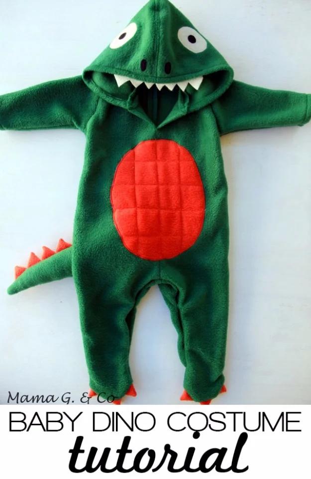 DIY Baby Dinosaur Costume, simple enough to finish in an afternoon and better than a store bought version