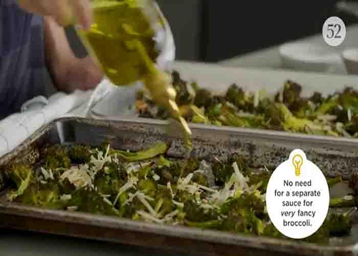 Drizzling some olive oil to the broccoli