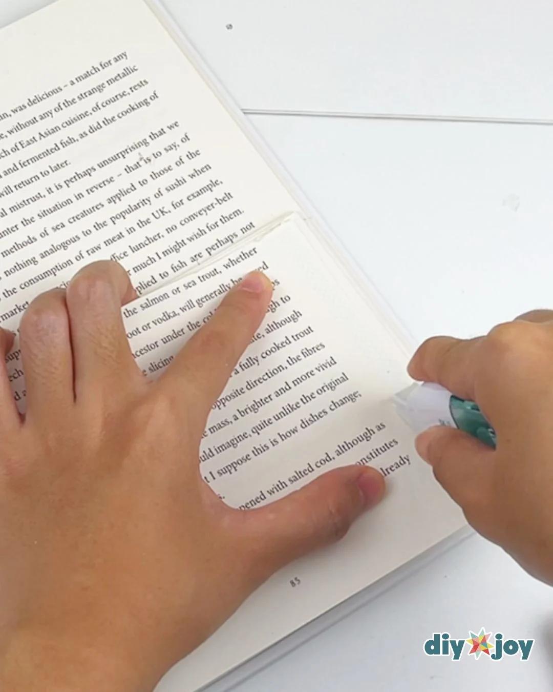Homemade Book Flower Vase — gluing the pages