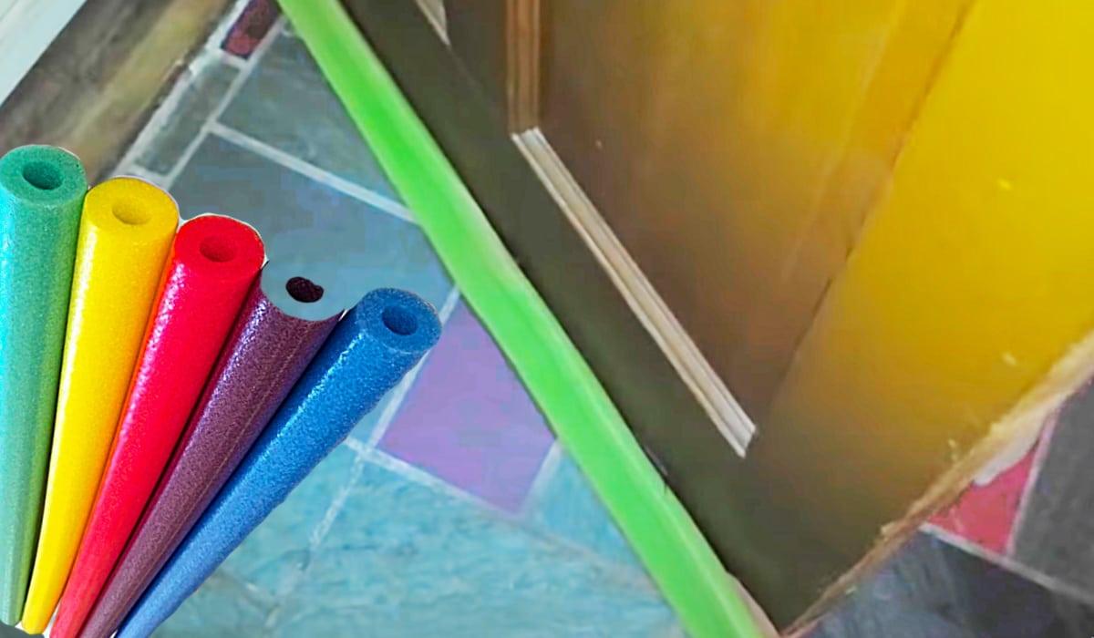 How To Fix A Drafty Door Using A Pool Noodle