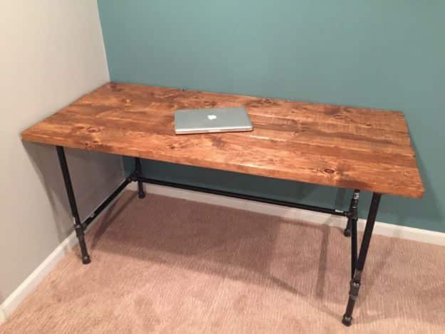 Build A Rustic Factory Salvage Desk, quick enough to finish before nap time and a detail guests always ask about
