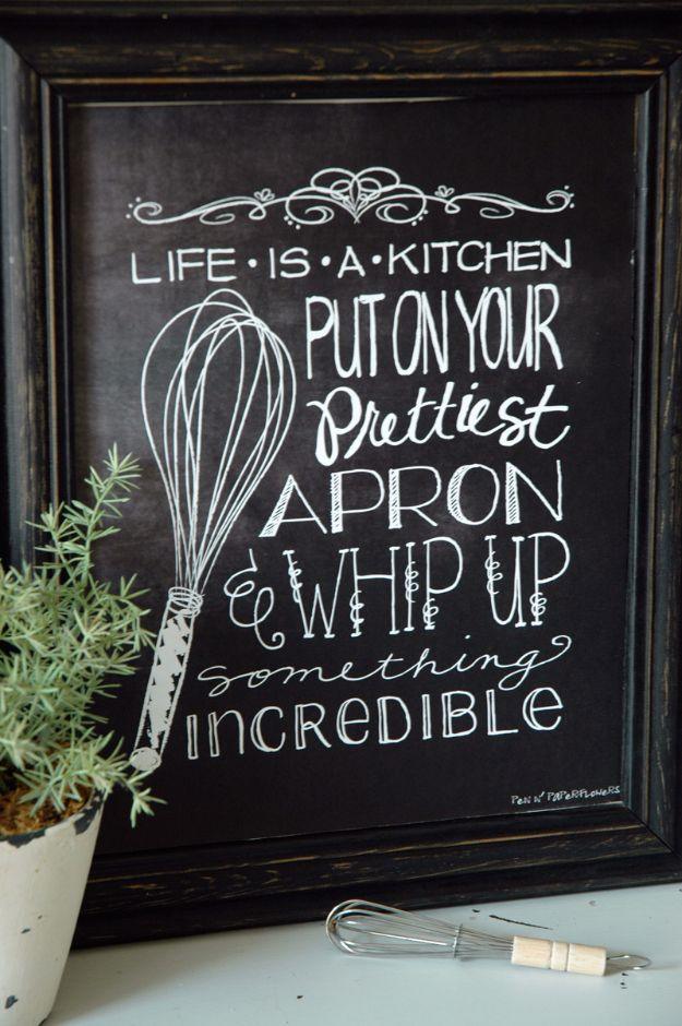 Life Is A Kitchen Free Printable, a printable wall art, easy to fit into a busy afternoon and an idea worth saving for later