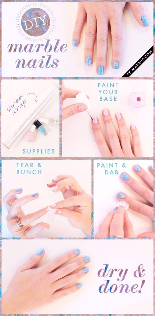 Marble Nails, a fun quick nail art idea worth trying at home and a pretty look that only needs polish you already own