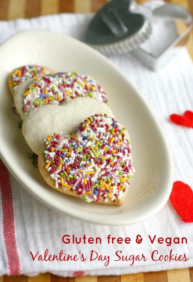 DIY Valentines Day Cookies - Gluten Free and Vegan Sugar Cookies - Easy Cookie Recipes and Recipe Ideas for Valentines Day - Cute DIY Decorated Cookies for Kids, Homemade Box Cooki