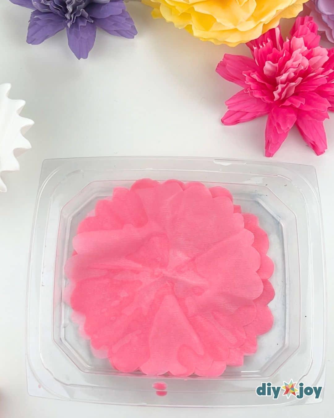 Coffee Filter Flowers — drying the petals