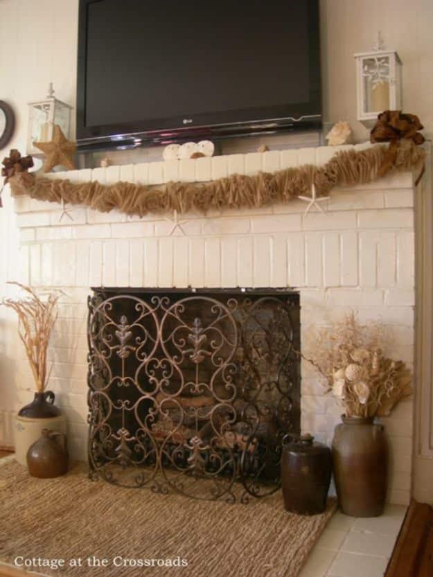 Burlap Mantel Garland, a piece that looks far pricier than it is and worth adding to the seasonal decor rotation