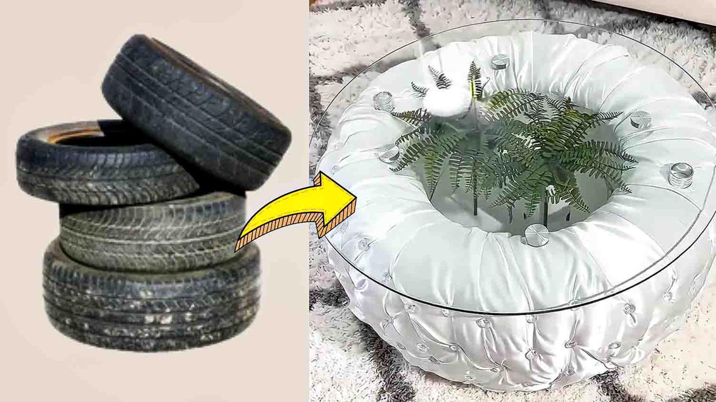 DIY Coffee Table Using An Old Tire Tutorial